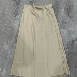 J. Crew Light Gold Bias Midi Skirt